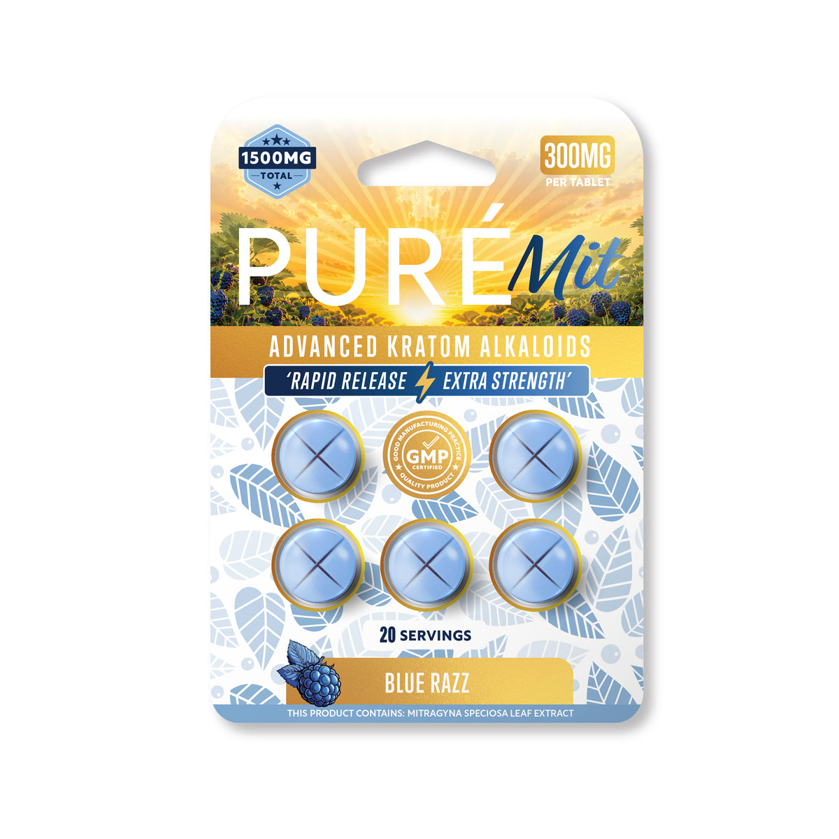 PureMIT 16mm 300mg Tablets – Blue Razz