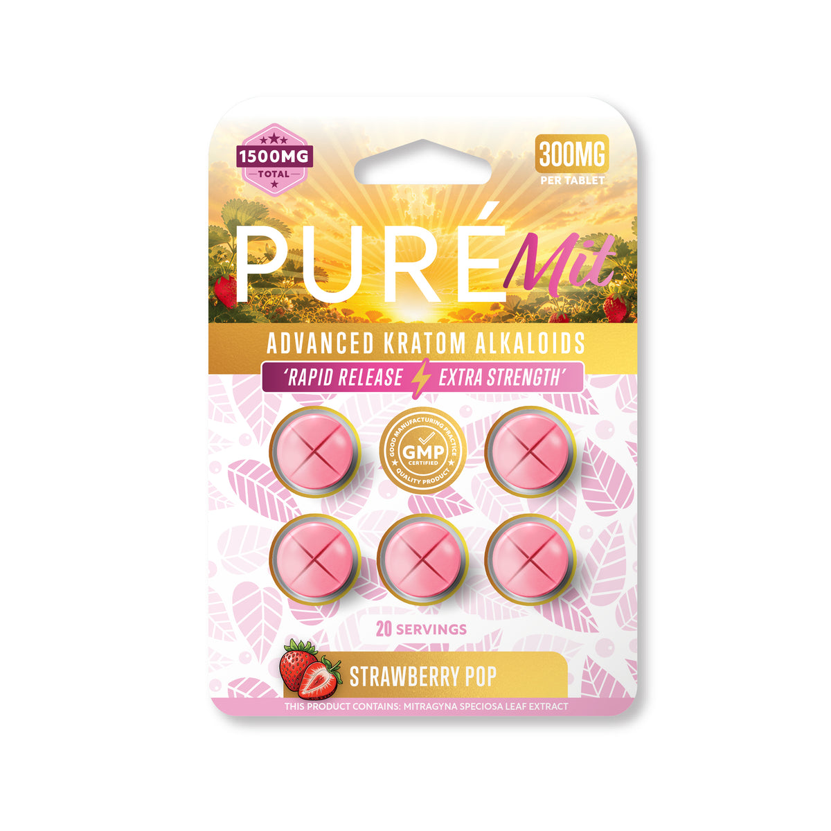 PureMIT 16mm 300mg Tablets – Strawberry Pop